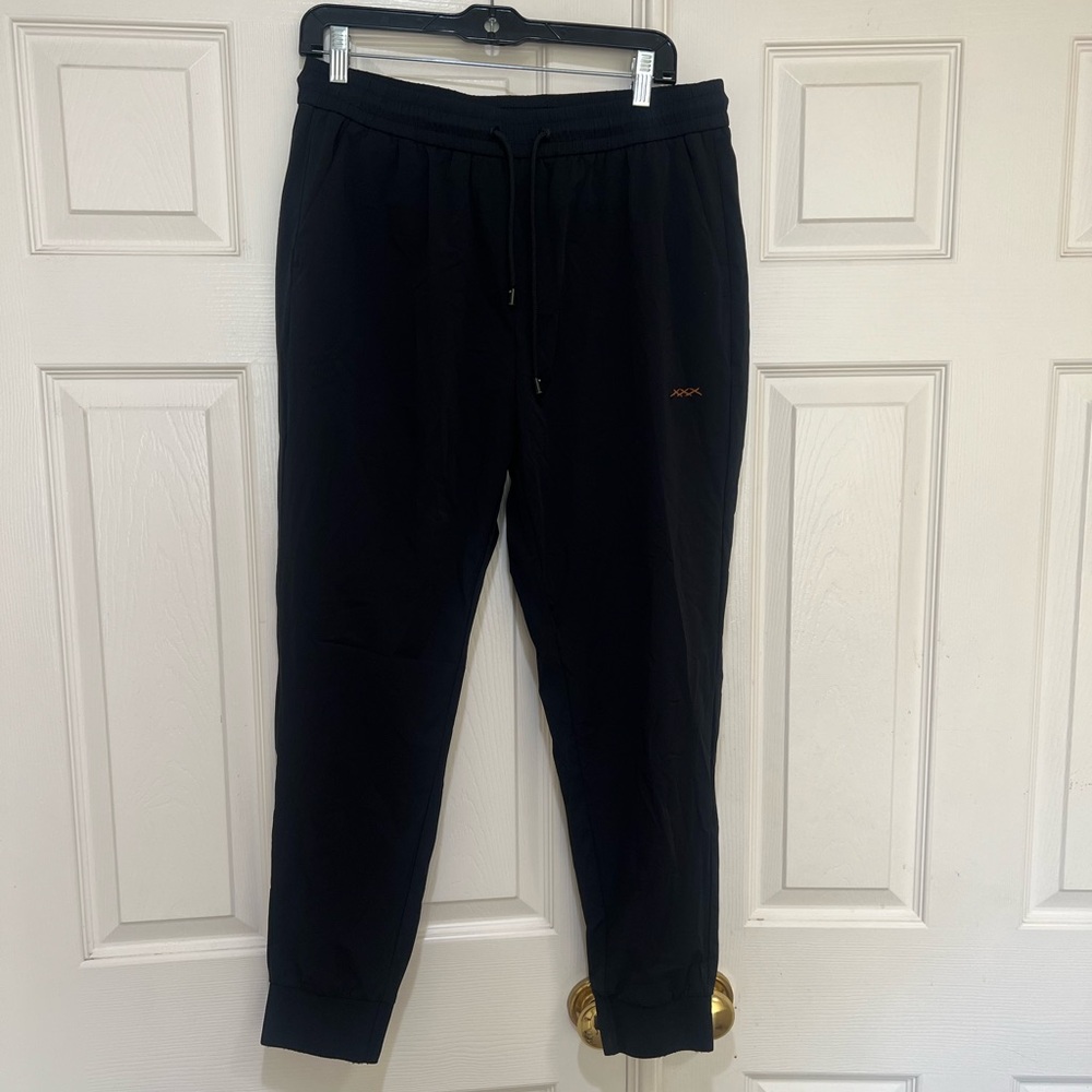 Ermenegildo ZEGNA Tapered Logo-Embroidered Cotton Jersey‎ Black Sweatpants XXL